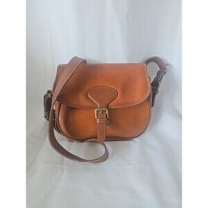Talbots Vintage Brown Leather Flap Satchel Shoulder Purse Bag